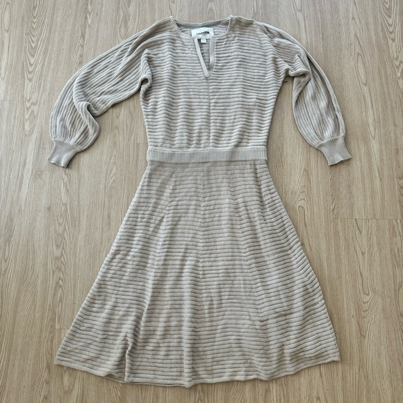 Brochu walker fit & flare knit long sleeve dress nwot